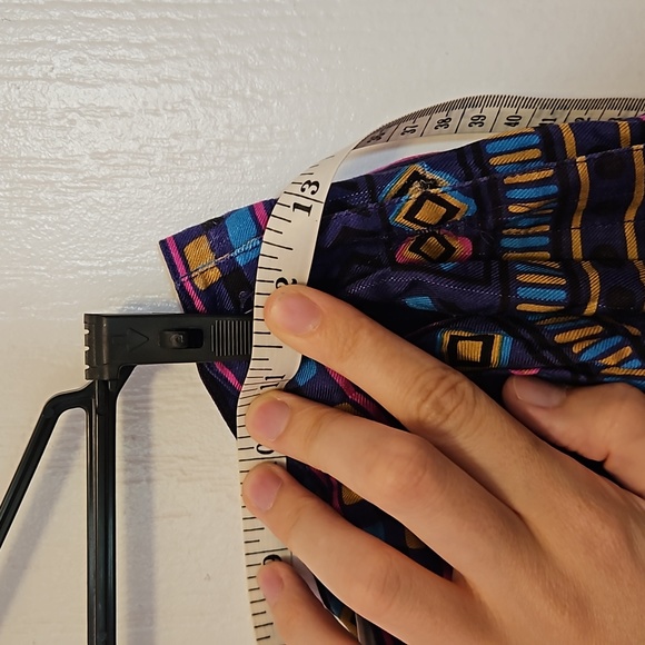 Vintage Purple Midi Skirt - 90s retro patterns with buttons down the side - Picture 7 of 11